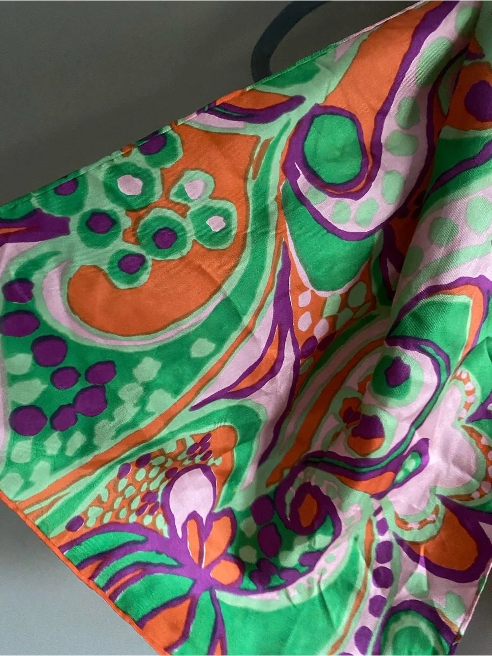 Silky‎ Retro Print Green & Orange Women's Scarf